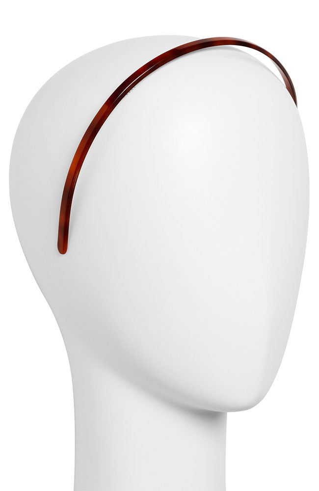Thin headband features gentle, no-slip teeth, ideal for all hair types - 1/4" Ultracomfort Headband, Tortoise, rich amber and mahogany brown.