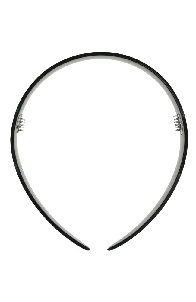 Wide, French headband ideal for all hair types - 3/4" Headband, Black, classic black.