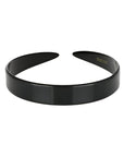 Wide headband for women, polished smooth black cellulose acetate. Timeless and comfortable.