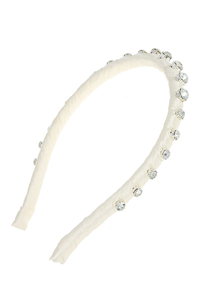 Haisley Crystal Headband wrapped in satin ribbon | L  display picture 1