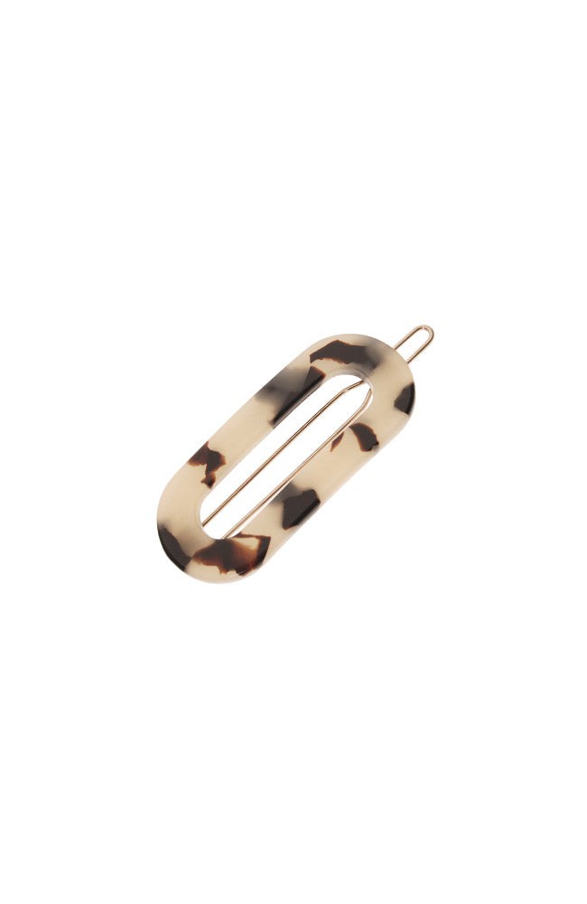 France Luxe small, Ivory Tortoise Shell barrette for women - Mini Oval on Tige Boule Barrette, Ivory Tokyo.