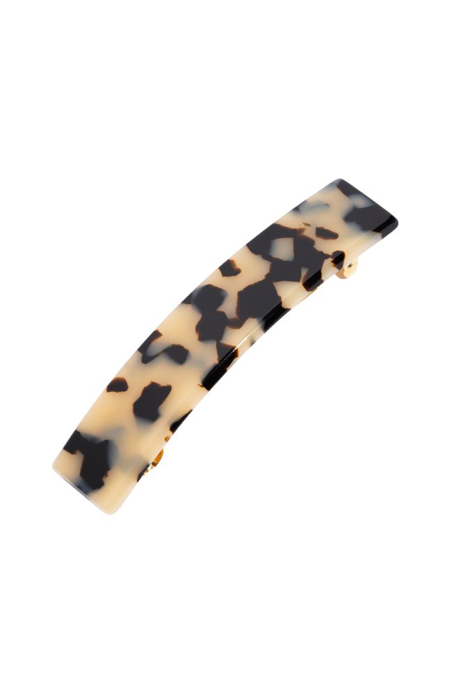 France Luxe medium, Ivory Tortoise Shell barrette for women - Classic Rectangle Barrette, Ivory Tokyo.