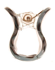 Side view of a light blue France Luxe mini claw hair clip, ideal for fine hair or small sections.