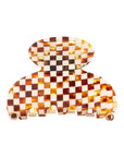 Small, French claw hair clip ideal for fine hair or small sections - Small Couture French Claw Clip, Damier, checkered tortoise and ivory.
