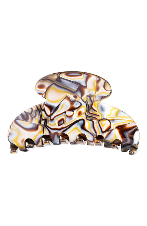 Medium, French claw hair clip ideal for all hair types - Couture French Claw Clip, Onyx, marbled gray and charcoal.