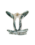Side view of a light blue France Luxe small claw hair clip, ideal for fine hair or small sections.