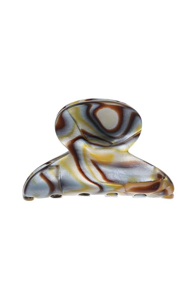 Mini, French claw hair clip ideal for fine hair or small sections - Mini Couture French Claw Clip, Onyx, marbled gray and charcoal.