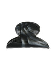 Mini, French claw hair clip ideal for fine hair or small sections - Mini Couture French Claw Clip, Nacro Black, marbled pearlescent black.