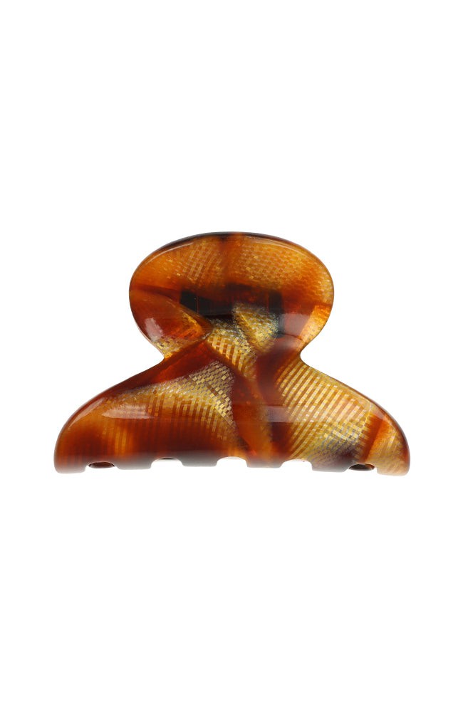 Mini, French claw hair clip ideal for fine hair or small sections - Mini Couture French Claw Clip, Africa, textured bronze and amber.