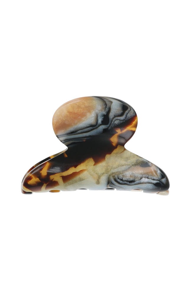 Mini, French claw hair clip ideal for fine hair or small sections - Mini Couture French Claw Clip, Lasco, golden sand and rich brown.