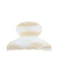 Mini, French claw hair clip ideal for fine hair or small sections - Mini Couture French Claw Clip, Alba, marbled ivory white.