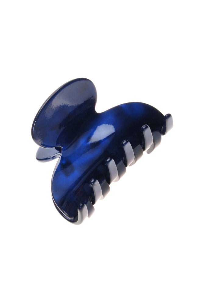 France Luxe small, marbled navy and pearlescent indigo claw hair clip for women - Small Couture French Claw Clip, Nacro Ocean.