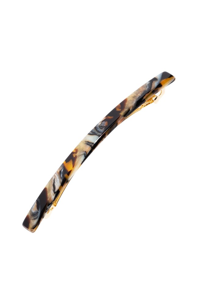 France Luxe long, golden sand and rich brown barrette for women - Long &amp; Skinny Barrette, Lasco.