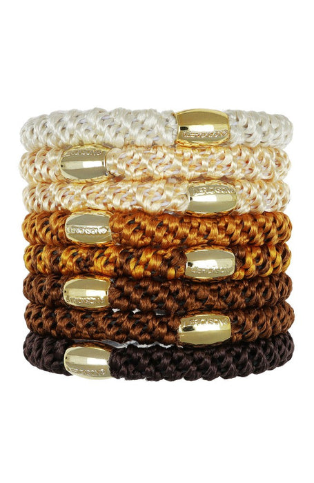 Grab & Go Pony, 8 Pack Hair Ties - Metallic Bead