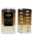 Grab & Go Pony Tube, 15 Hair Ties - Metallic Bead