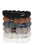 L. Erickson hair ties, 6 pack thick, bubble knit ponytail holders, black, brown, grey, white soft bands.
