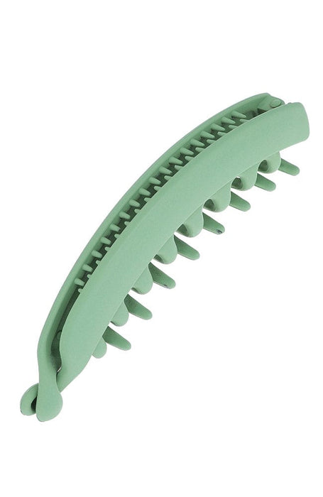 L. Erickson Zodia, Matte Mint Green Banana Hair Clip with Double Rows of Teeth for Secure Hold