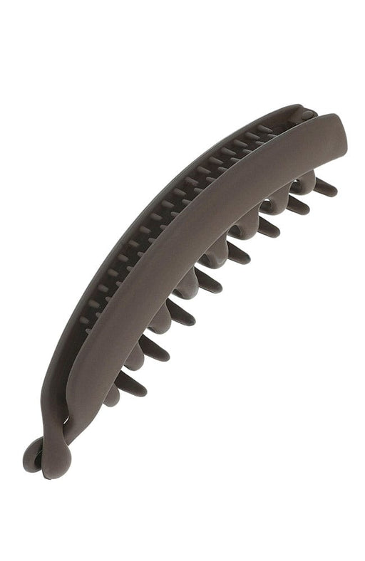 L. Erickson Zodia, Matte Mocha Brown Banana Hair Clip with Double Rows of Teeth for Secure Hold