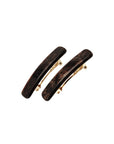 Mini Rectangle Barrette Pair - Classic