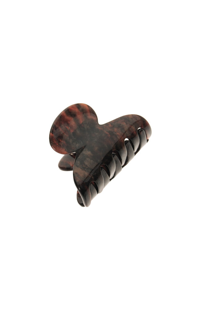 France Luxe mini, metallic burnt sienna and deep chestnut claw hair clip for women - Mini Couture French Claw Clip, Mojave.
