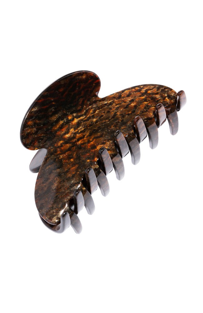 France Luxe medium, metallic burnt sienna and deep chestnut claw hair clip for women - Couture French Claw Clip, Mojave.