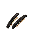 Mini Rectangle Barrette Pair - Classic