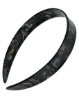 France Luxe wide, marbled pearlescent black headband for women - 3/4 Headband, Nacro Black.