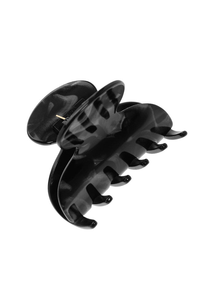 France Luxe small, marbled pearlescent black claw hair clip for women - Small Couture French Claw Clip, Nacro Black.