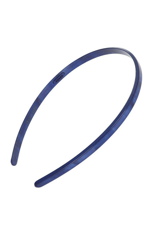 France Luxe thin, marbled navy and pearlescent indigo headband for women - 1/4" Ultracomfort Headband, Nacro Ocean.