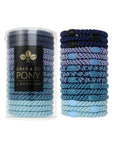 L. Erickson hair ties, 15 pack of Grab & Go  Pony Tube, Thick, blue, aqua, navy, periwinkle, indigo hair bands.