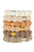 L. Erickson hair ties, 6 pack thick, bubble knit ponytail holders, ivory, beige, brown, tan soft bands.