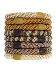 Thick, Brown Hair Ties by L. Erickson, 8 Grab and Go Ponytail Holders, strong hold for thick hair.