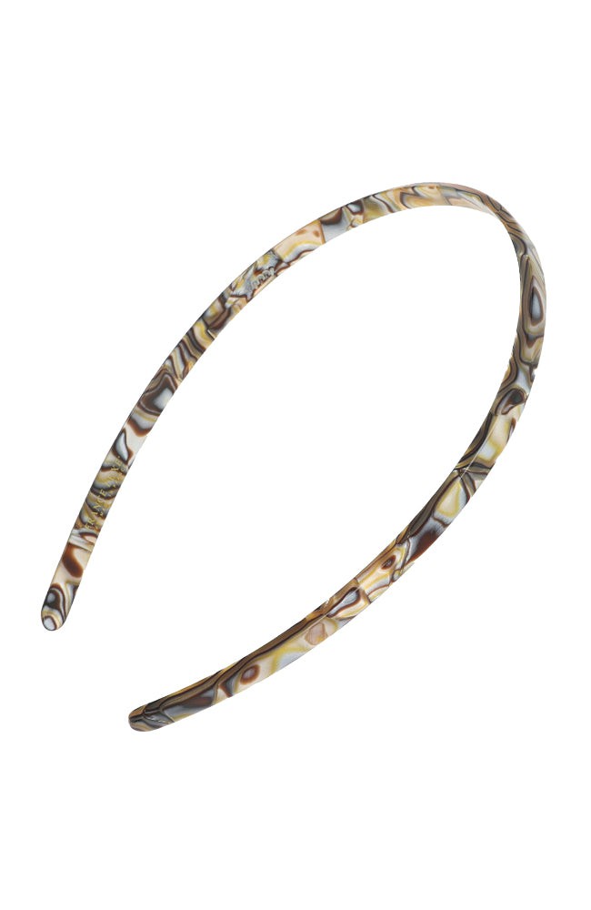 France Luxe thin, marbled gray and charcoal headband for women - 1/4" Ultracomfort Headband, Onyx.