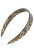 France Luxe wide, marbled gray and charcoal headband for women - 3/4 Headband, Onyx.