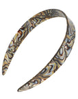 France Luxe wide, marbled gray and charcoal headband for women - 3/4 Headband, Onyx.