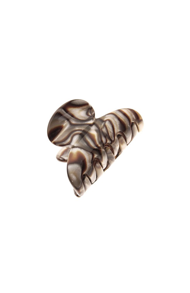 France Luxe mini, marbled gray and charcoal claw hair clip for women - Mini Couture French Claw Clip, Onyx.
