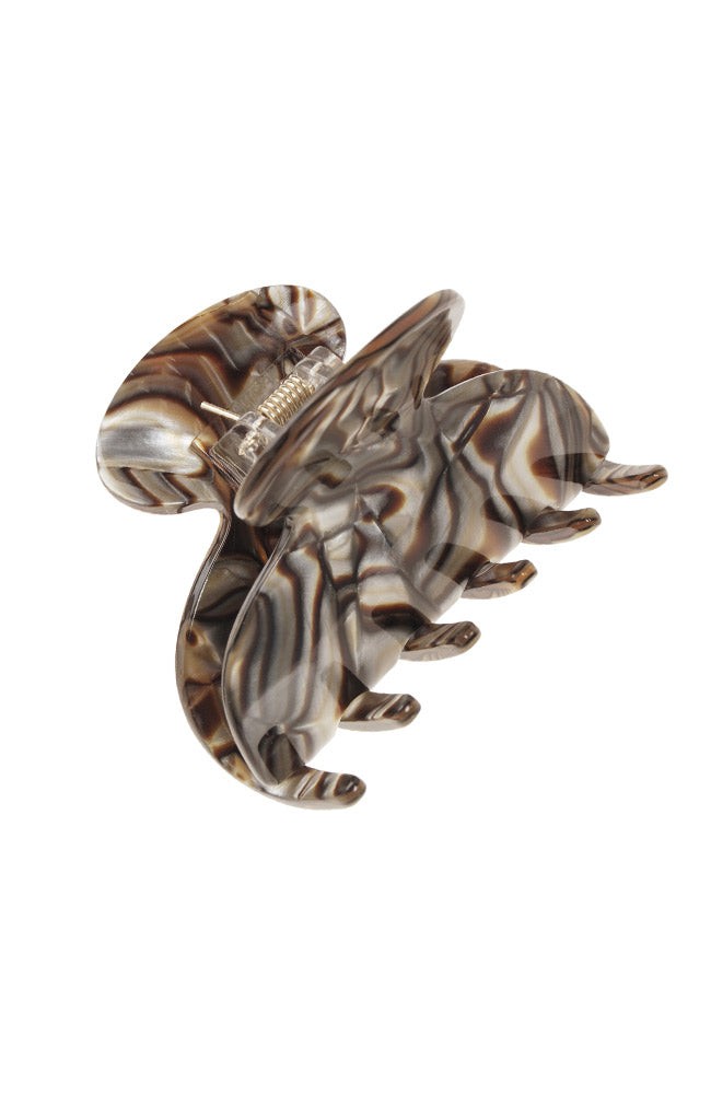 France Luxe small, marbled gray and charcoal claw hair clip for women - Small Couture French Claw Clip, Onyx.
