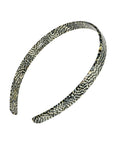 France Luxe comfortable, pixelated mosaic of silver with black headband for women - 1/2" Ultracomfort Headband, Opera Silver.