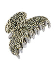 France Luxe medium, pixelated mosaic of silver with black claw hair clip for women - Couture French Claw Clip, Opera Silver.