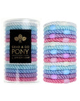 L. Erickson hair ties, 15 pack of Grab & Go  Pony Tube, Thick, blue, pink, purple, white hair bands.