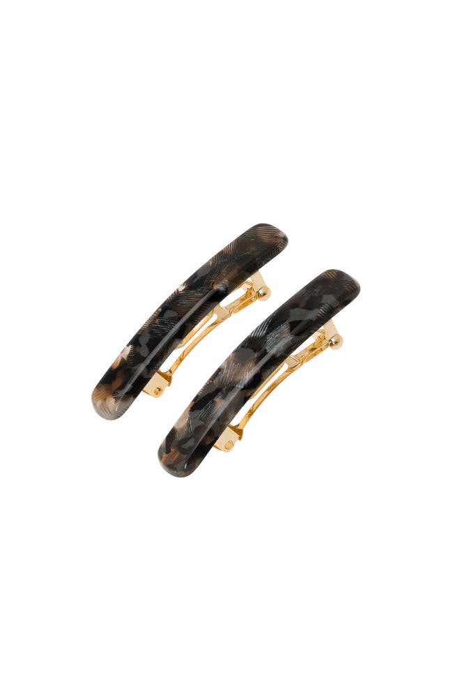 Mini Rectangle Barrette Pair - Classic