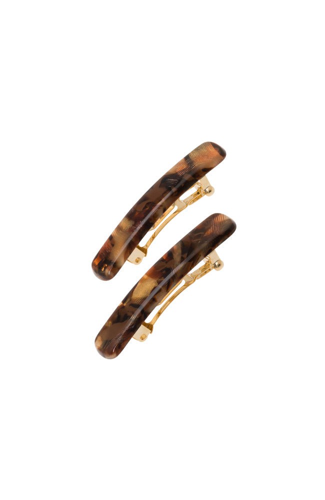 Mini Rectangle Barrette Pair - Classic