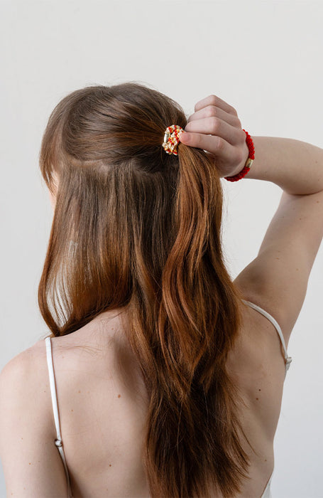 Grab & Go Pony, 8 Pack Hair Ties - Metallic Bead