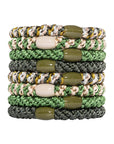 Thick, Green Hair Ties by L. Erickson, 8 Grab and Go Ponytail Holders, strong hold for thick hair.