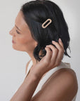 Mini Oval Tige Boule Barrette - French Classic