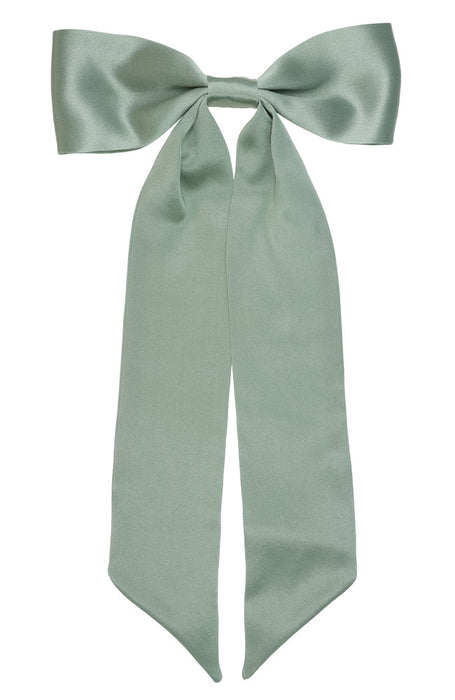 Medium Tail Bow Barrette - Silk Charmeuse