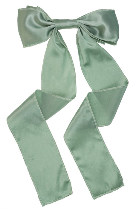 Long Tail Bow Barrette - Silk Charmeuse