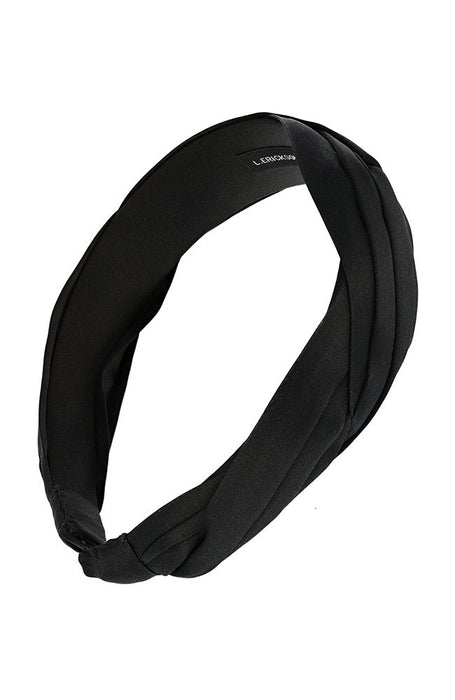 Pleated black silk headband for women, Grace Headband, Silk Charmeuse Black by L. Erickson USA, handmade in America