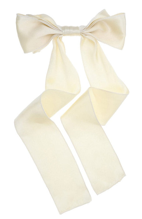 Long Tail Bow Barrette - Silk Charmeuse