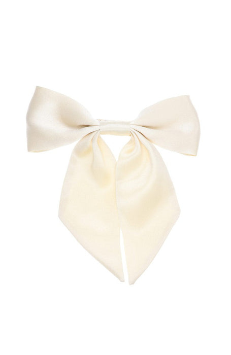 Short Bow Barrette - Silk Charmeuse